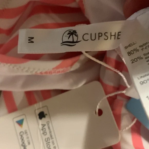 Cupshe Pink and White Ruffled One Piece Swimsuit - Picture 6 of 9